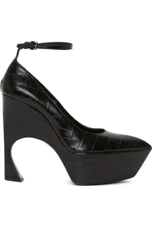 Victoria Beckham 100mm crocodile-embossed effect leather pumps