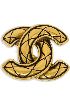 CHANEL 1990-2000s quilted CC brooch