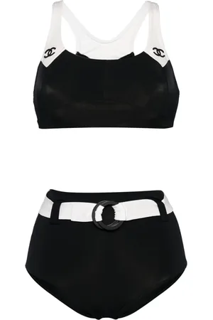 CHANEL 1990-2000s CC belted high-waisted bikini