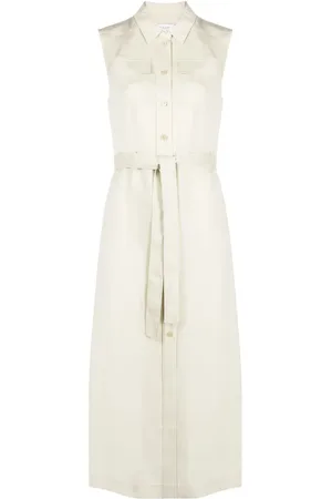 Calvin Klein Belted sleeveless shirt dress