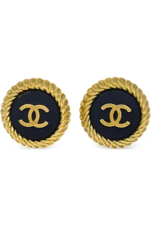 CHANEL 1995 button earrings