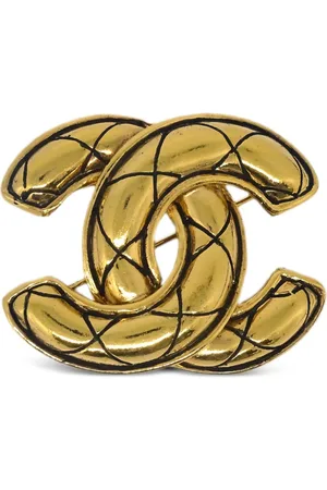 CHANEL 1990-2000s quilted CC brooch