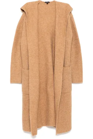 James Perse Chunky waffle-knit hooded coat