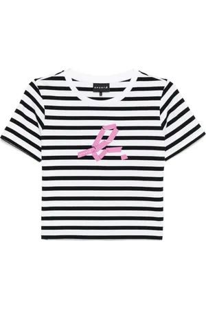 AGNÈS B. Crop stripe T-shirt