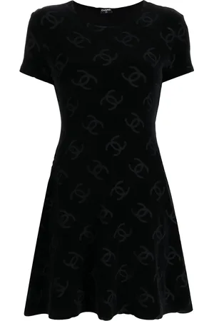 CHANEL 1990s Interlocking CC-print dress