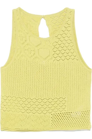 AKEP Lace-stitch knitted top