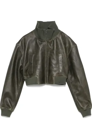 Manokhi Leather cropped jacket