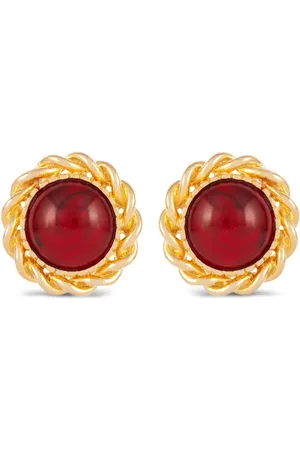 Susan Caplan 1990s marbled clip-on earrings