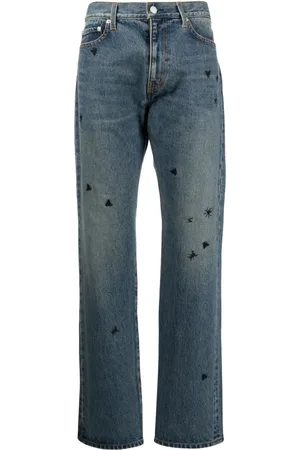 UNDERCOVER Embroidered straight-leg jeans