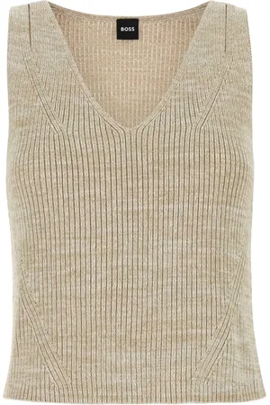 HUGO BOSS Mélange-effect top