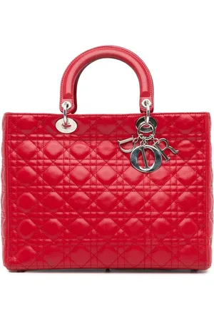 Dior 2010-2015 Large Lambskin Cannage Lady Dior satchel