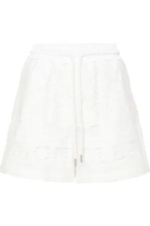 Moncler Perforated-logo lace shorts