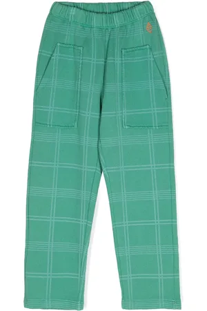 The Animals Observatory Checked logo-print tapered trousers