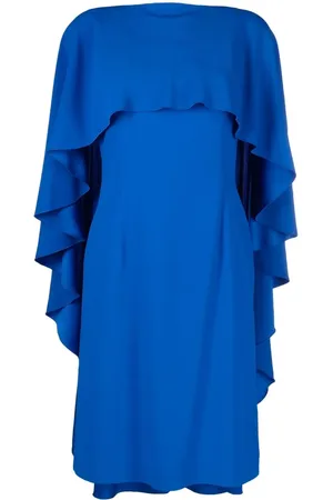 Alberta Ferretti Ruffle-detail round-neck dress
