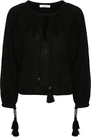 Max Mara Tassel-detail linen top
