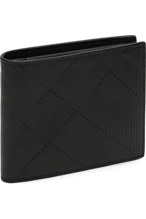 Burberry Embossed-check bi-fold wallet