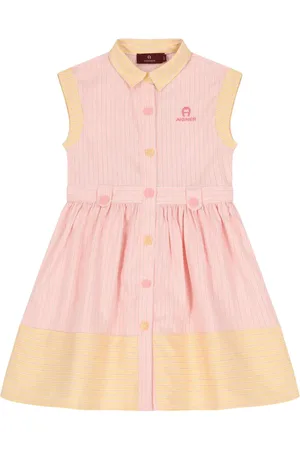 Aigner Logo-embroidered striped dress