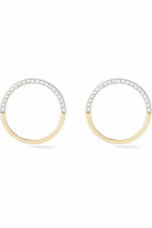 Mateo 14kt yellow halfmoon diamond hoop earrings