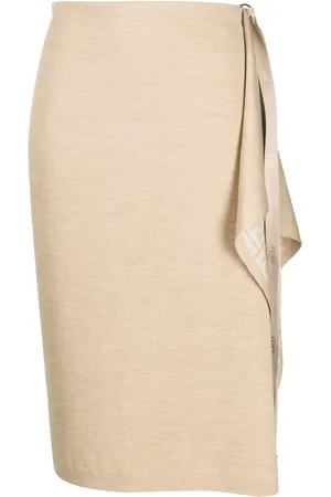 Fendi Asymmetric knitted wrap skirt