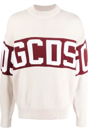 GCDS Intarsia-knit ribbed jumper