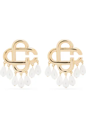 Casablanca Pearl logo earrings
