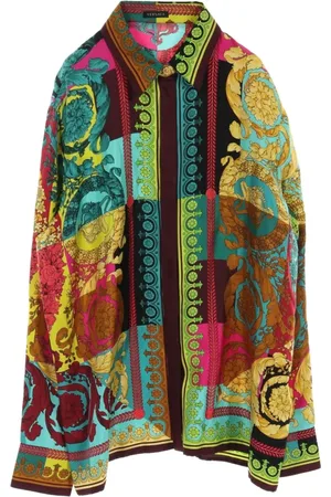 VERSACE 2010s mix-print shirt