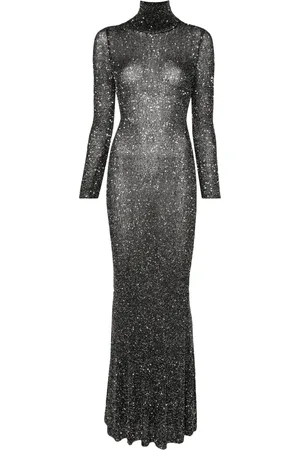 Balenciaga Sparkled high-neck maxi dress