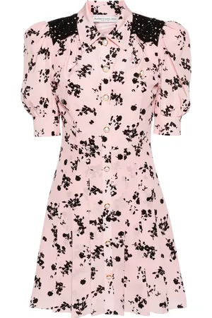Alessandra Rich Floral-print pleated-skirt dress
