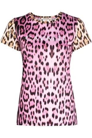 Roberto Cavalli Leopard-print logo T-shirt