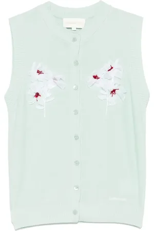 Shushu/Tong Floral-appliqué vest