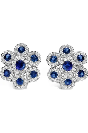 Leo Pizzo 18kt white gold Augusta sapphire and diamond earrings