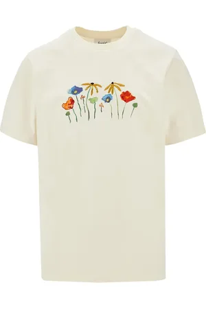 Foret Botanica floral-embroidered T-shirt
