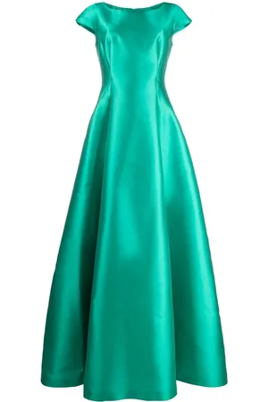 Alberta Ferretti Boat-neck flared gown