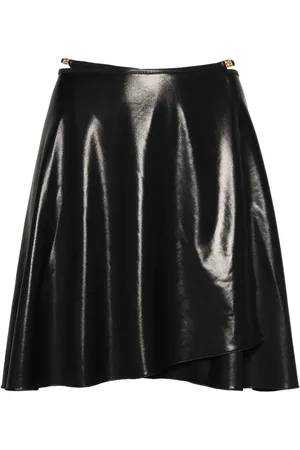 VERSACE Lamé-effect wrap miniskirt