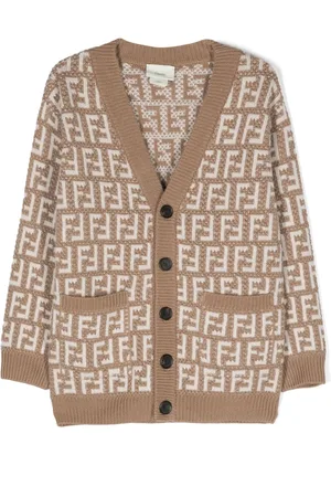 Fendi FF intarsia-knit V-neck cardigan