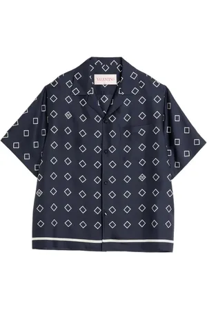VALENTINO GARAVANI Opticool-print silk bowling shirt