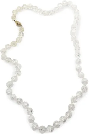 JENNIFER GIBSON JEWELLERY 1970s 9ct yellow gold Crackle Rock Crystal necklace