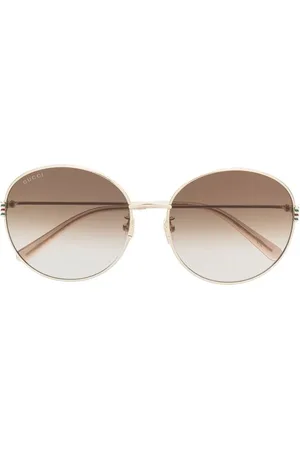Gucci Metallic round-frame sunglasses