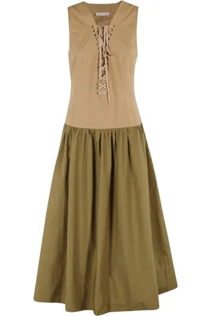 ULLA JOHNSON Denia lace-up detail maxi dress