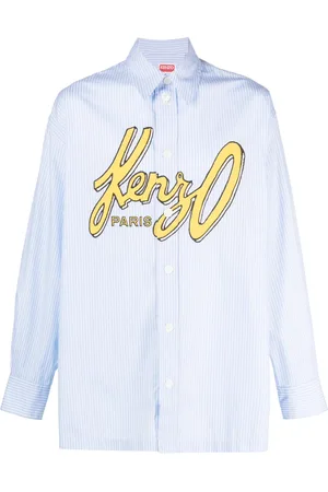Kenzo Logo-print striped cotton shirt