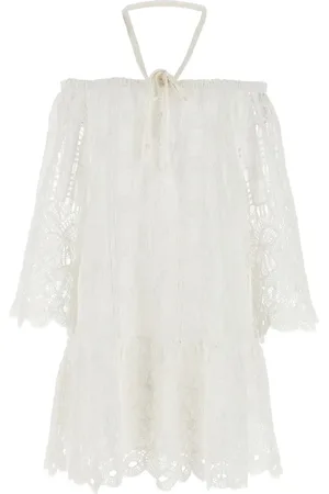Pinko Evergreen off-the-shoulder lace dress