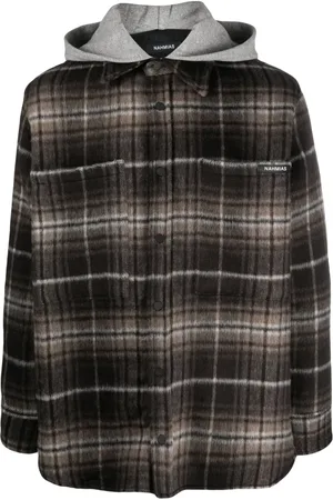 Nahmias Check-pattern hooded shirt jacket