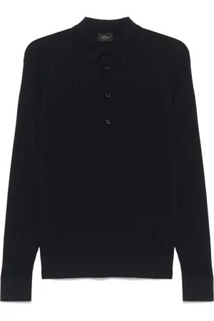 BRIONI Ribbed-knit polo shirt