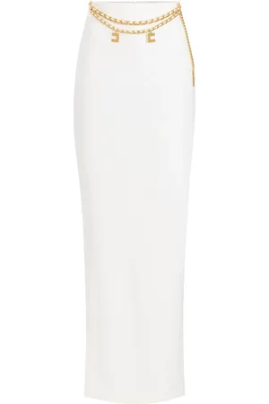 Elisabetta Franchi Chain-detail crepe maxi skirt