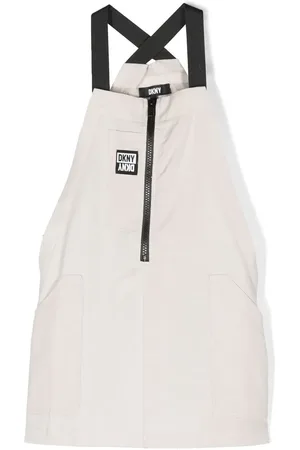 DKNY Logo-patch pinafore dress