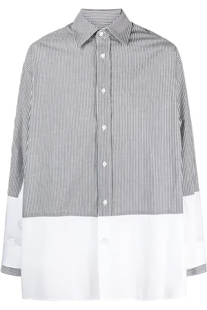 Maison Margiela Stripe-print panelled cotton shirt