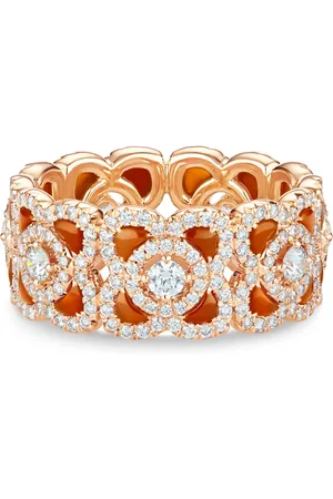 De Beers 18kt rose Enchanted Lotus carnelian and diamond ring
