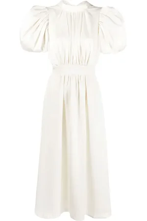 ROTATE Noon puff-sleeve midi dress
