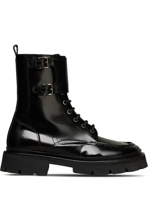 Ami Double-buckle leather boots