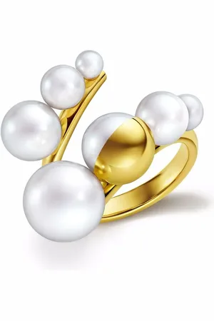 Tasaki 18kt yellow M/G Shell freshwater pearl ring